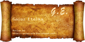 Gaisz Etelka névjegykártya